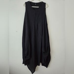 Dress To Kill Lagenlook Black Parachute Sleeveles Dress OS (BX15)